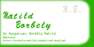 matild borbely business card